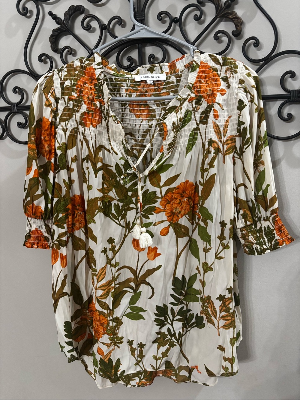 Rose  and Olive Blouse Medium